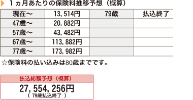 保険料推移予想（概算）